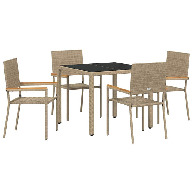 Have Spisebordssæt 5 stk. Beige polyrattan