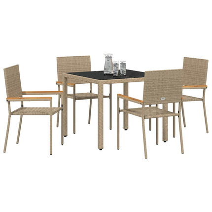 Have Spisebordssæt 5 pcs Beige polyrattan