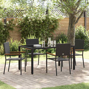 Have Spisebordssæt 5 pcs Sort polyrattan