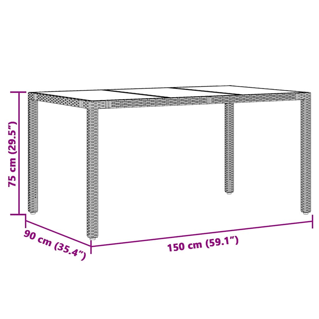 Have Spisebordssæt 5 pcs Sort polyrattan
