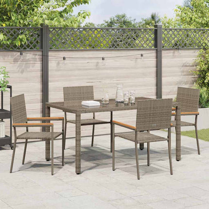 Have Spisebordssæt 5 pcs Grå polyrattan