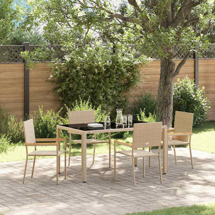 Have Spisebordssæt 5 pcs Beige polyrattan
