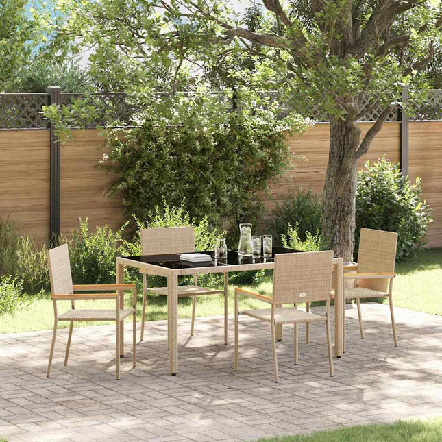 Have Spisebordssæt 5 stk. Beige polyrattan