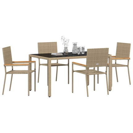 Have Spisebordssæt 5 pcs Beige polyrattan