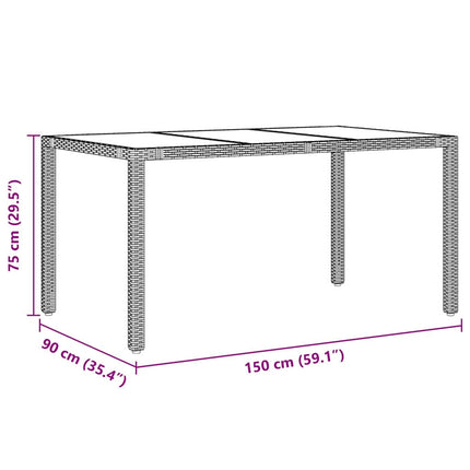 Have Spisebordssæt 7 pcs Sort polyrattan