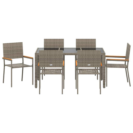 Have Spisebordssæt 7 pcs Grå polyrattan