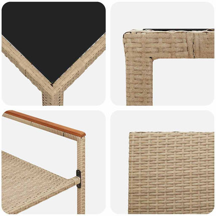 Have Spisebordssæt 7 pcs Beige polyrattan