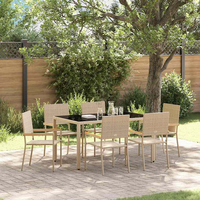 Have Spisebordssæt 7 stk. Beige polyrattan