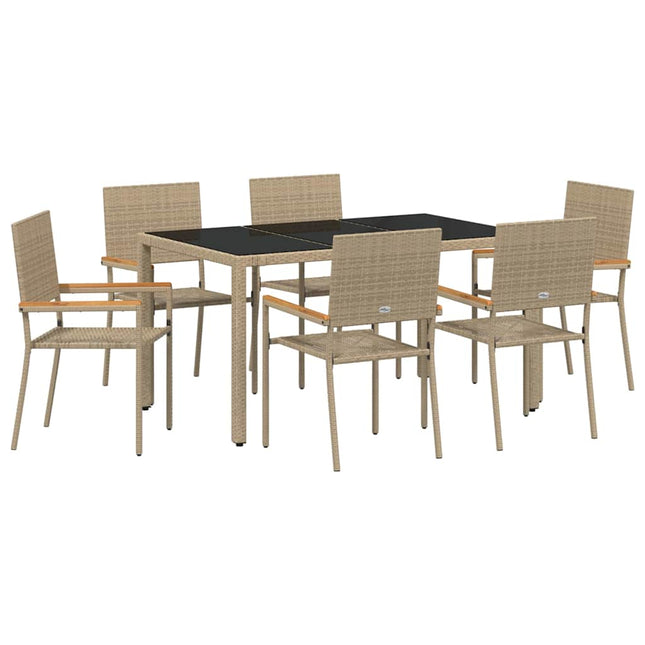 Have Spisebordssæt 7 stk. Beige polyrattan