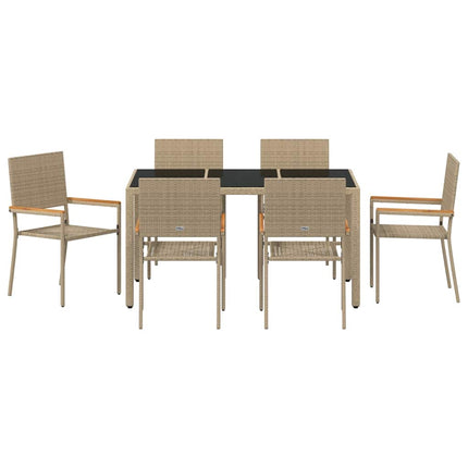 Have Spisebordssæt 7 pcs Beige polyrattan