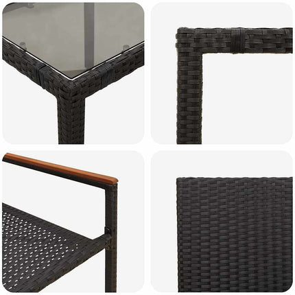 Have Spisebordssæt 7 stk. Sort polyrattan