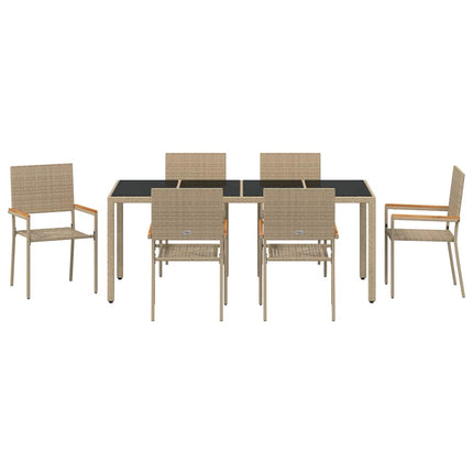 Have Spisebordssæt 7 pcs Beige polyrattan
