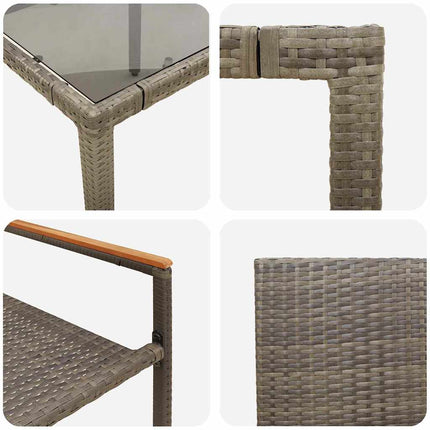 Have Spisebordssæt 9 stk. Grå polyrattan