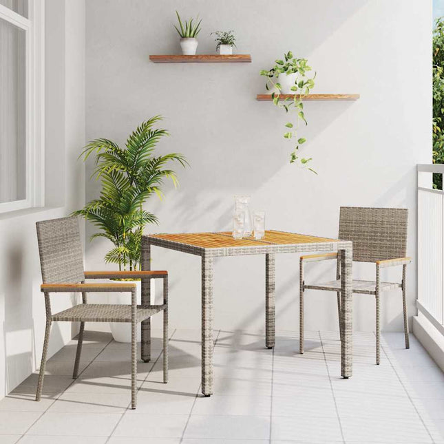Have Spisebordssæt 3 stk. Grå polyrattan