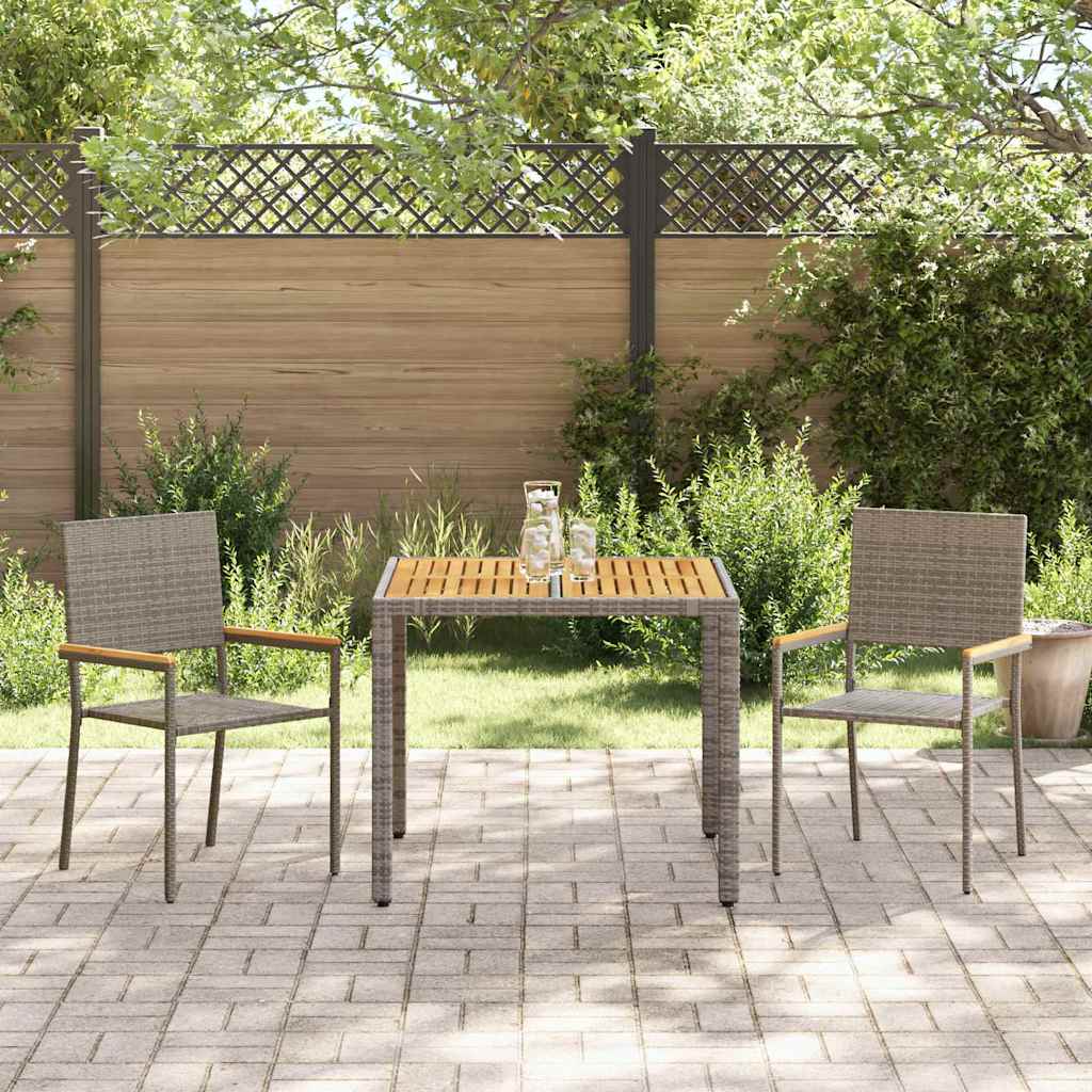 Have Spisebordssæt 3 pcs Grå polyrattan