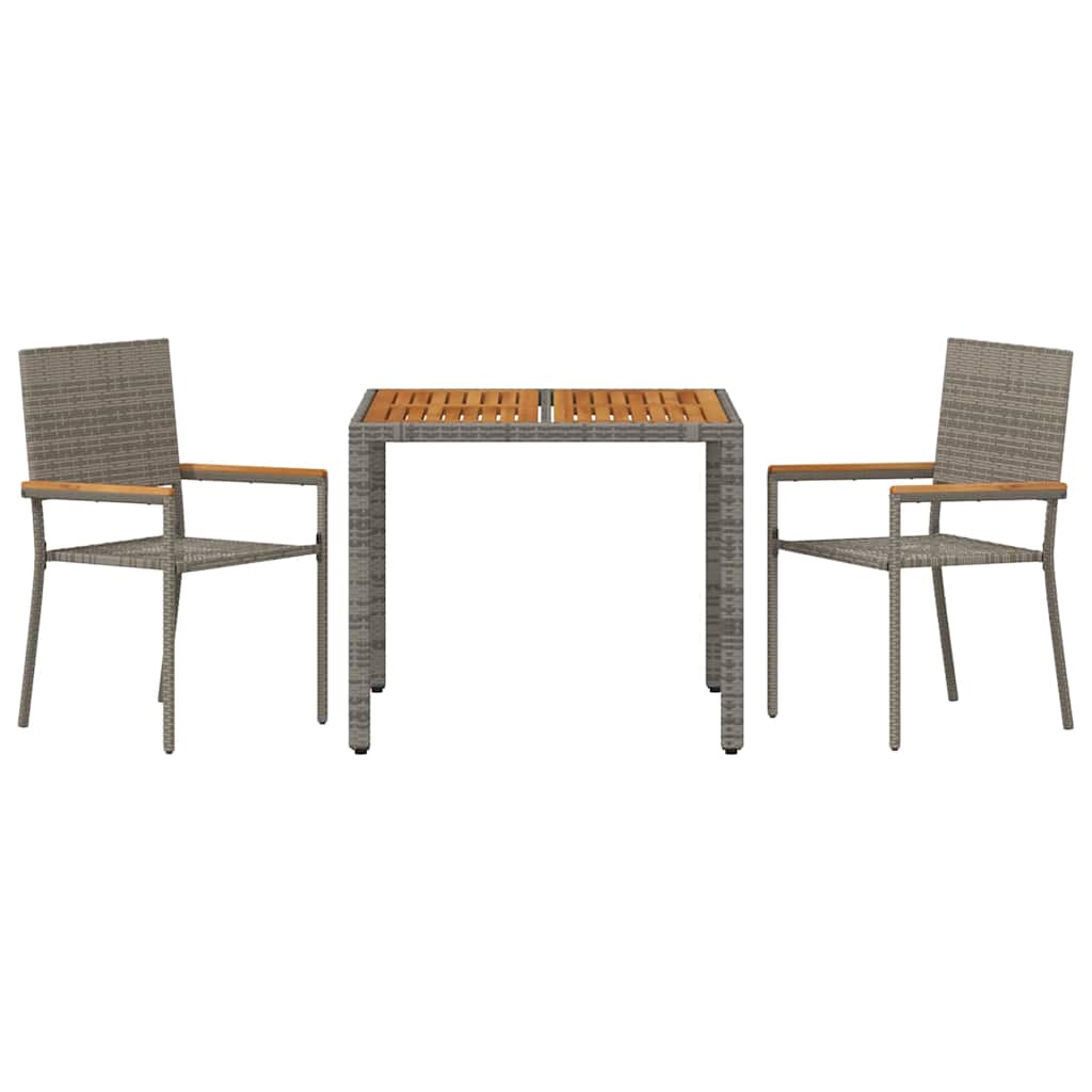 Have Spisebordssæt 3 pcs Grå polyrattan