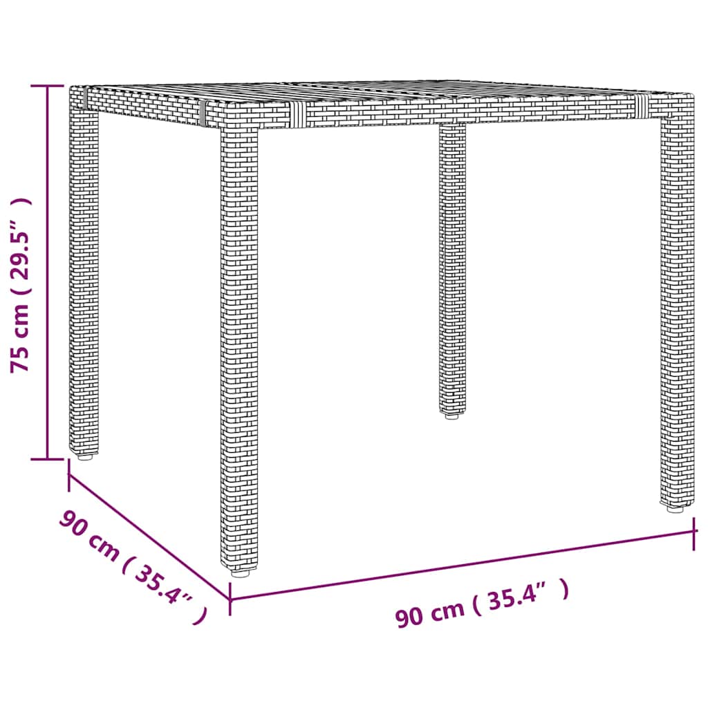 Have Spisebordssæt 3 pcs Grå polyrattan