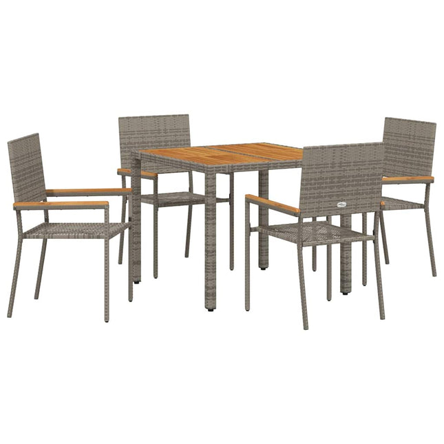 Have Spisebordssæt 5 stk. Grå polyrattan