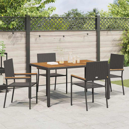 Have Spisebordssæt 5 pcs Sort polyrattan