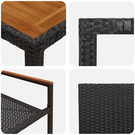 Have Spisebordssæt 7 stk. Sort polyrattan