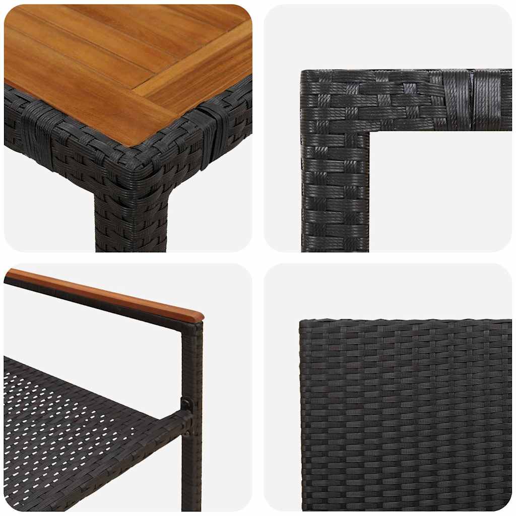Have Spisebordssæt 7 pcs Sort polyrattan