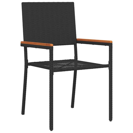 Have Spisebordssæt 7 stk. Sort polyrattan