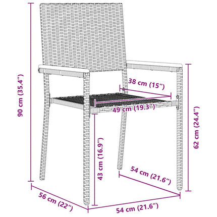 Have Spisebordssæt 7 stk. Sort polyrattan