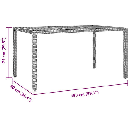 Have Spisebordssæt 7 stk. Sort polyrattan