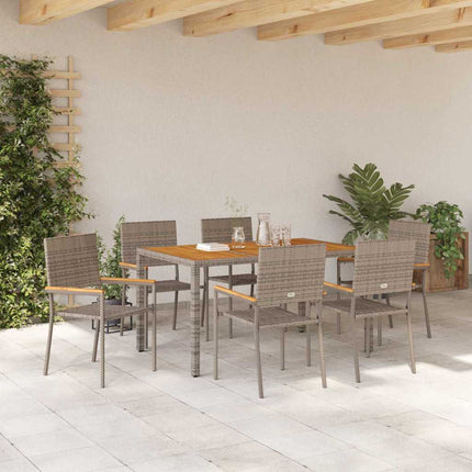 Have Spisebordssæt 7 pcs Grå polyrattan