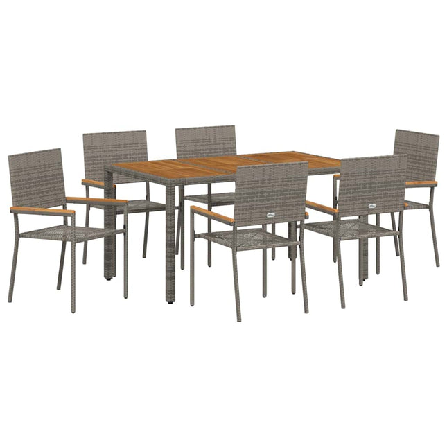 Have Spisebordssæt 7 stk. Grå polyrattan
