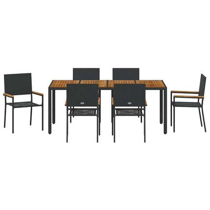 Have Spisebordssæt 7 pcs Sort polyrattan