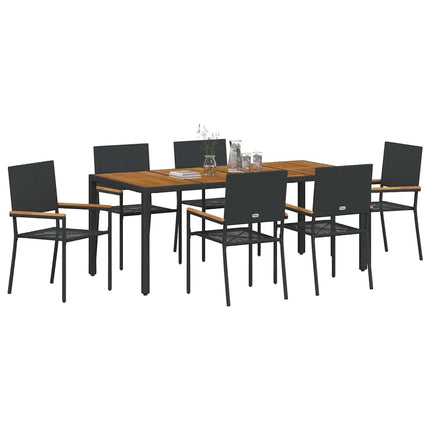 Have Spisebordssæt 7 pcs Sort polyrattan