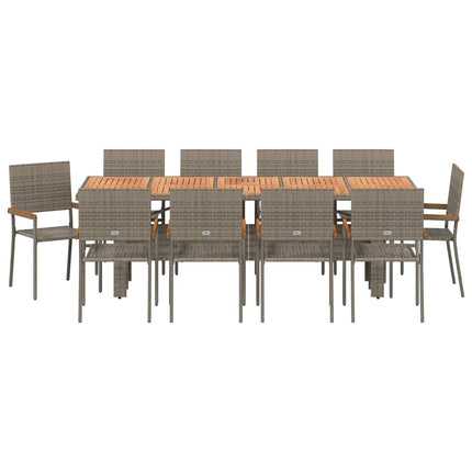 Have Spisebordssæt 11 pcs Grå polyrattan