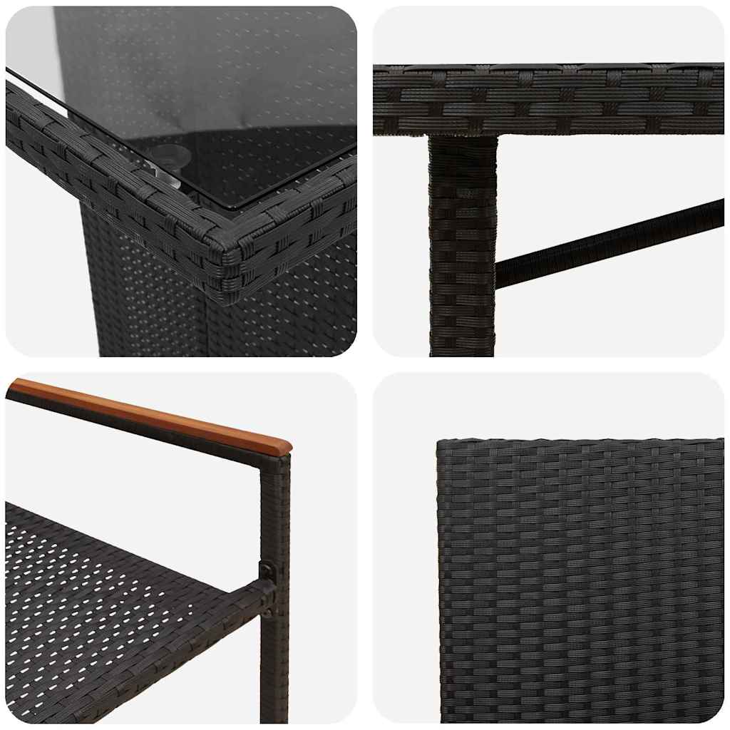 Have Spisebordssæt 7 pcs Sort polyrattan