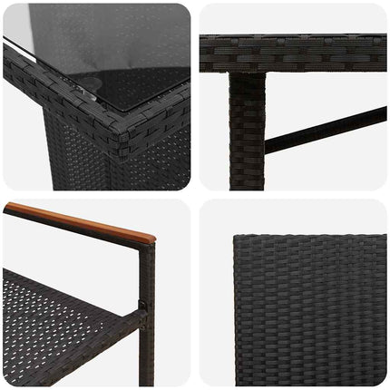 Have Spisebordssæt 7 pcs Sort polyrattan