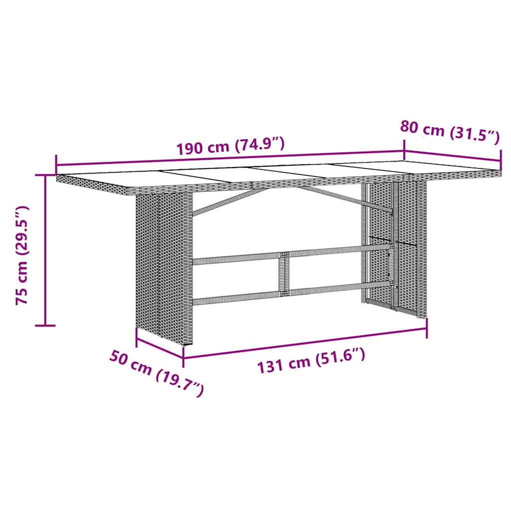 Have Spisebordssæt 7 pcs Sort polyrattan