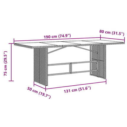 Have Spisebordssæt 7 pcs Sort polyrattan