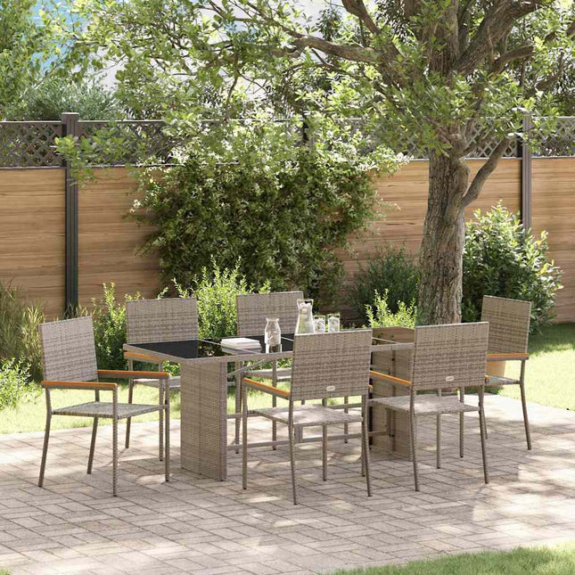 Have Spisebordssæt 7 pcs Grå polyrattan