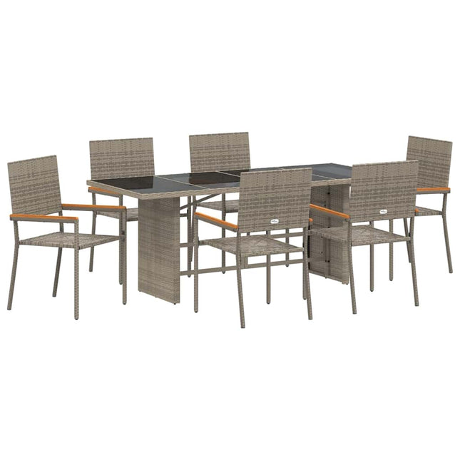 Have Spisebordssæt 7 pcs Grå polyrattan