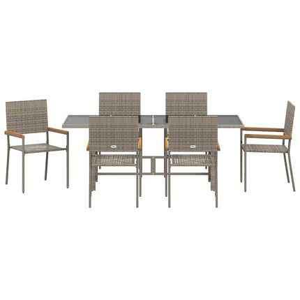 Have Spisebordssæt 7 pcs Grå polyrattan