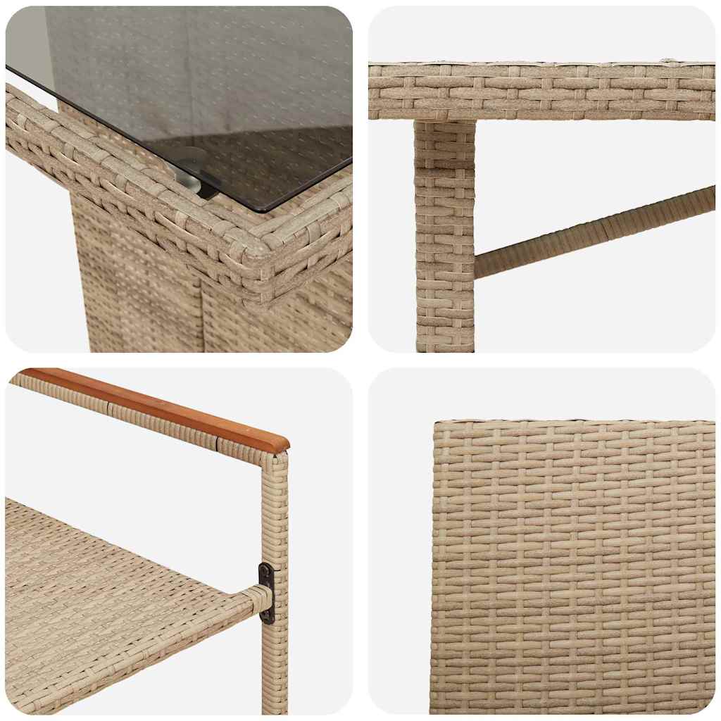 Have Spisebordssæt 7 pcs Beige polyrattan
