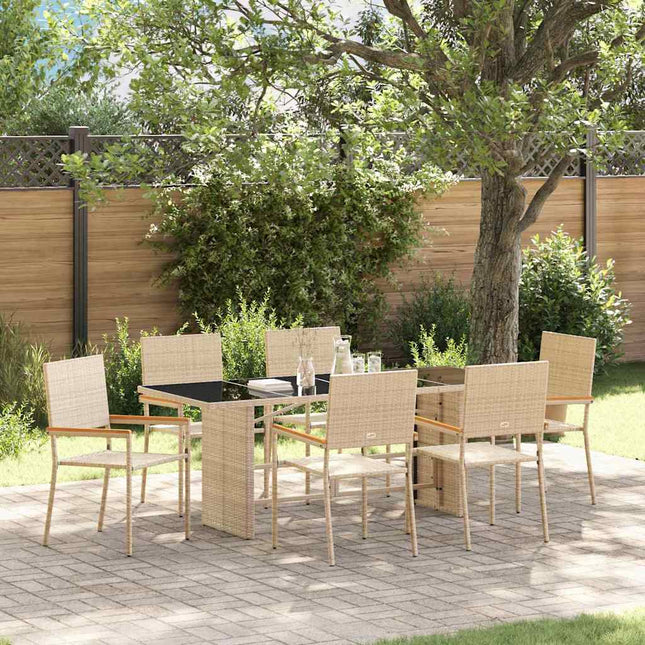 Have Spisebordssæt 7 stk. Beige polyrattan