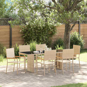 Have Spisebordssæt 7 pcs Beige polyrattan