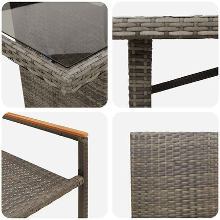 Have Spisebordssæt 9 pcs Grå polyrattan