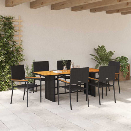 Have Spisebordssæt 7 pcs Sort polyrattan