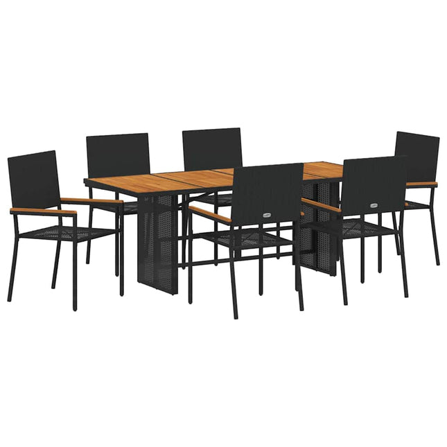 Have Spisebordssæt 7 pcs Sort polyrattan