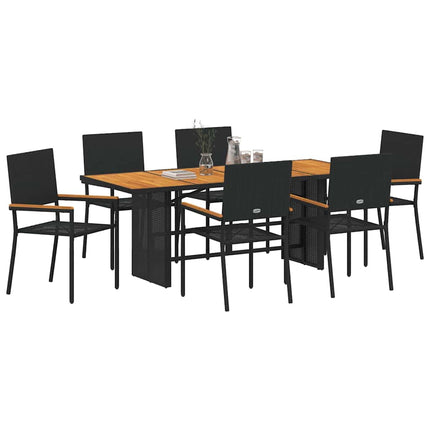 Have Spisebordssæt 7 pcs Sort polyrattan