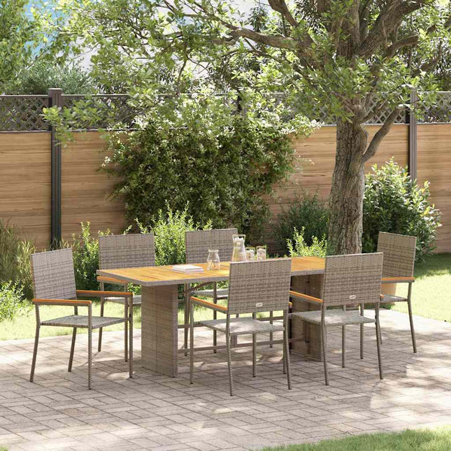 Have Spisebordssæt 7 pcs Grå polyrattan