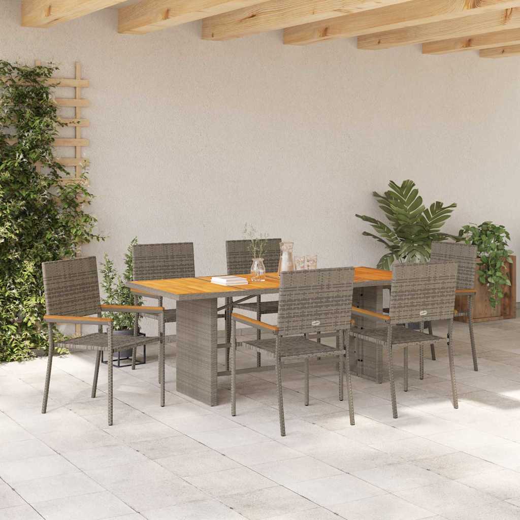 Have Spisebordssæt 7 pcs Grå polyrattan