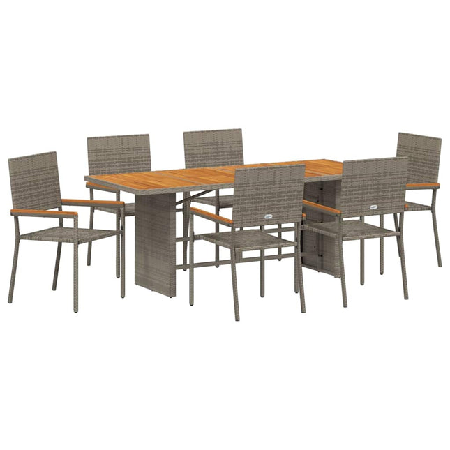Have Spisebordssæt 7 pcs Grå polyrattan